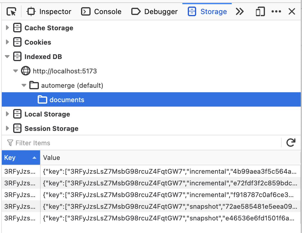 IndexedDB many keys